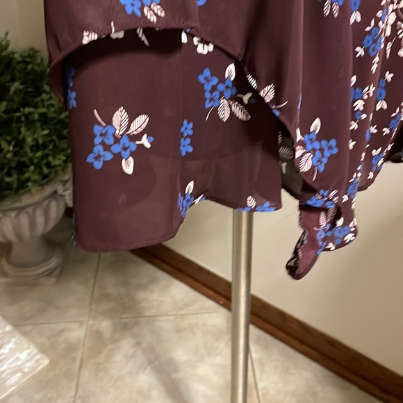 PARKER NYC Swing style dress / tunic Cordovan Acacia print teared bottom size SM - Picture 11 of 16